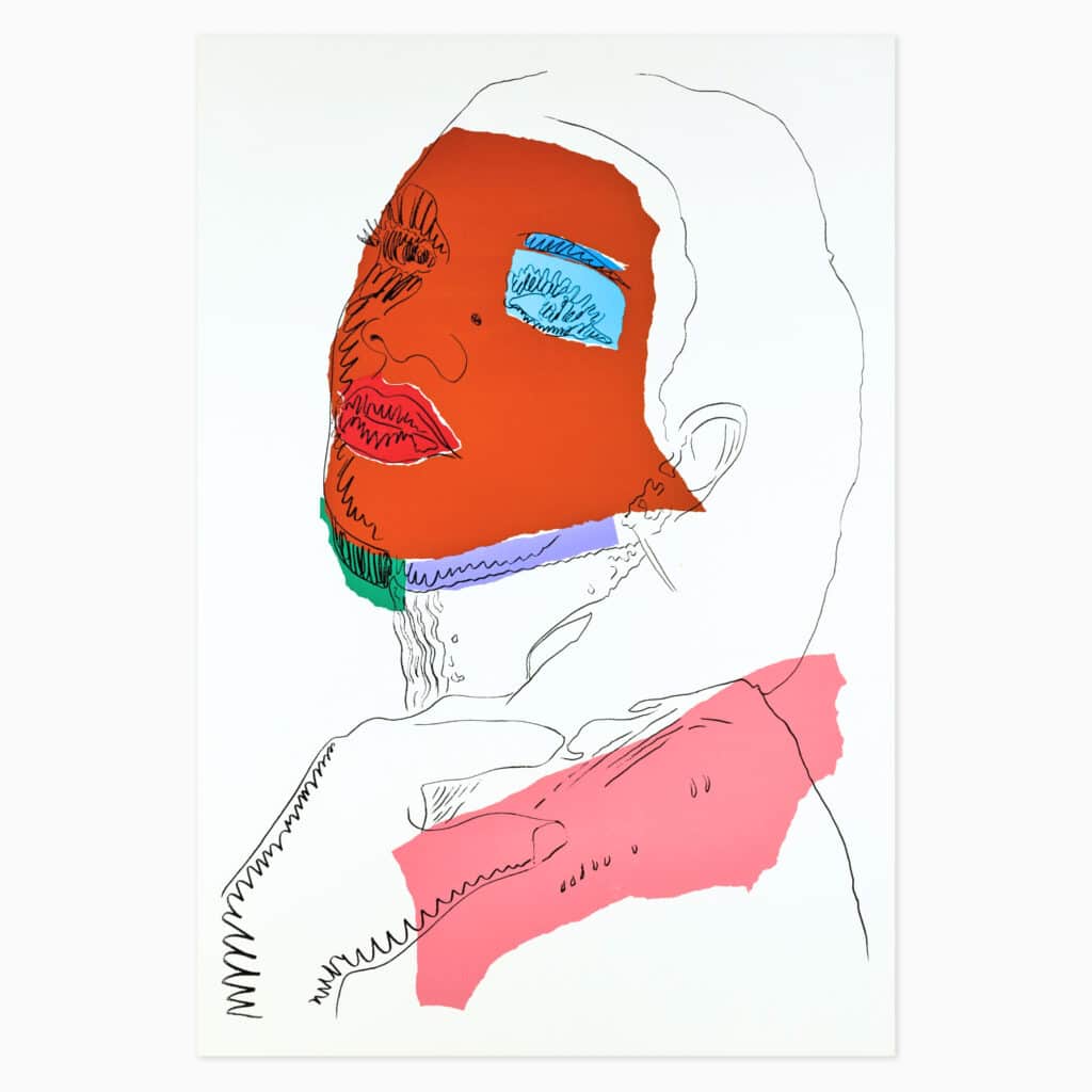 Andy Warhol limited edition print titled ‘Ladies & Gentlemen (FS.II.1)’ showcasing bold, vibrant portraiture in iconic pop-art style