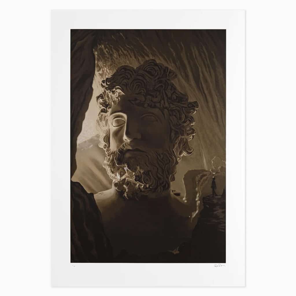 Limited edition Daniel Arsham artwork ‘Tropical Cave of Zeus’, 2021, featuring eroded sculptural forms in a tropical, surreal setting