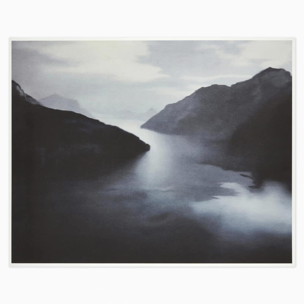 Gerhard Richter limited edition print titled ‘Vierwaldstätter See’ depicting a serene lake scene in his signature abstract style