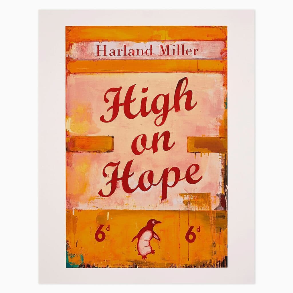 Limited edition Harland Miller artwork ‘High On Hope’ featuring bold typographic design in a book-cover style