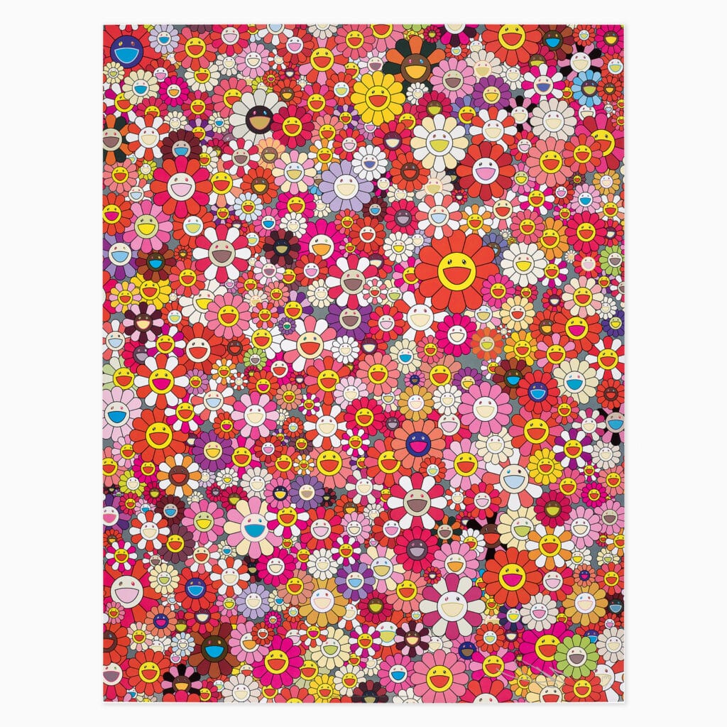 Takashi Murakami limited edition print titled ‘An Homage to Monopink’ showcasing playful, colourful motifs in his signature contemporary style