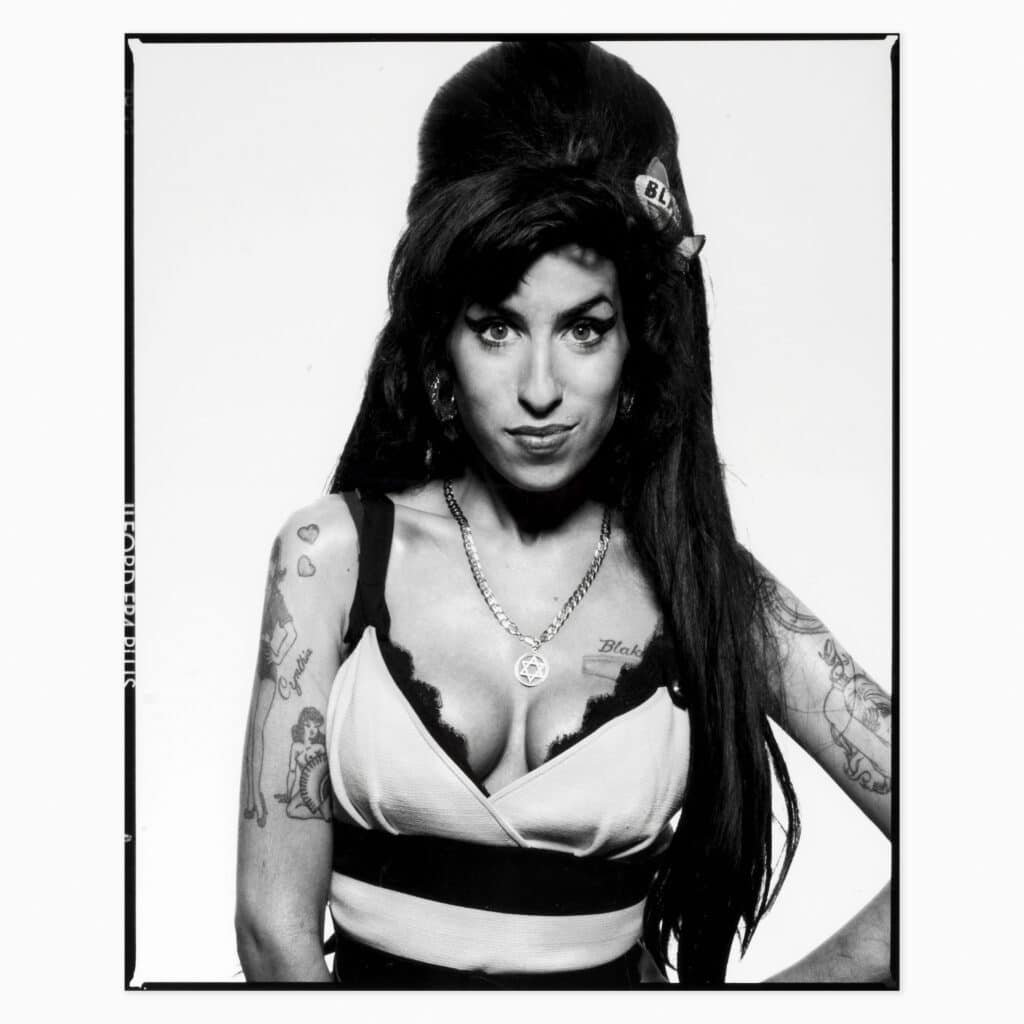 Terry O’Neill limited edition print titled ‘Amy Winehouse’ depicting the legendary performer in classic photographic style