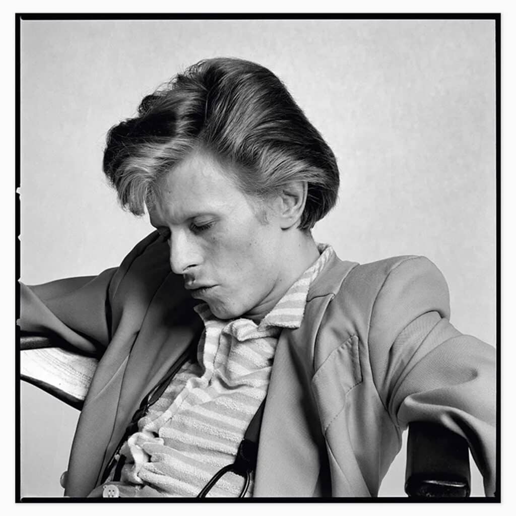 Terry O’Neill limited edition print titled ‘David Bowie’, 1974, depicting the legendary performer in classic photographic style