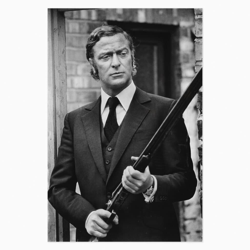 Terry O’Neill limited edition print titled ‘Michael Caine’ depicting the iconic actor in timeless photographic style