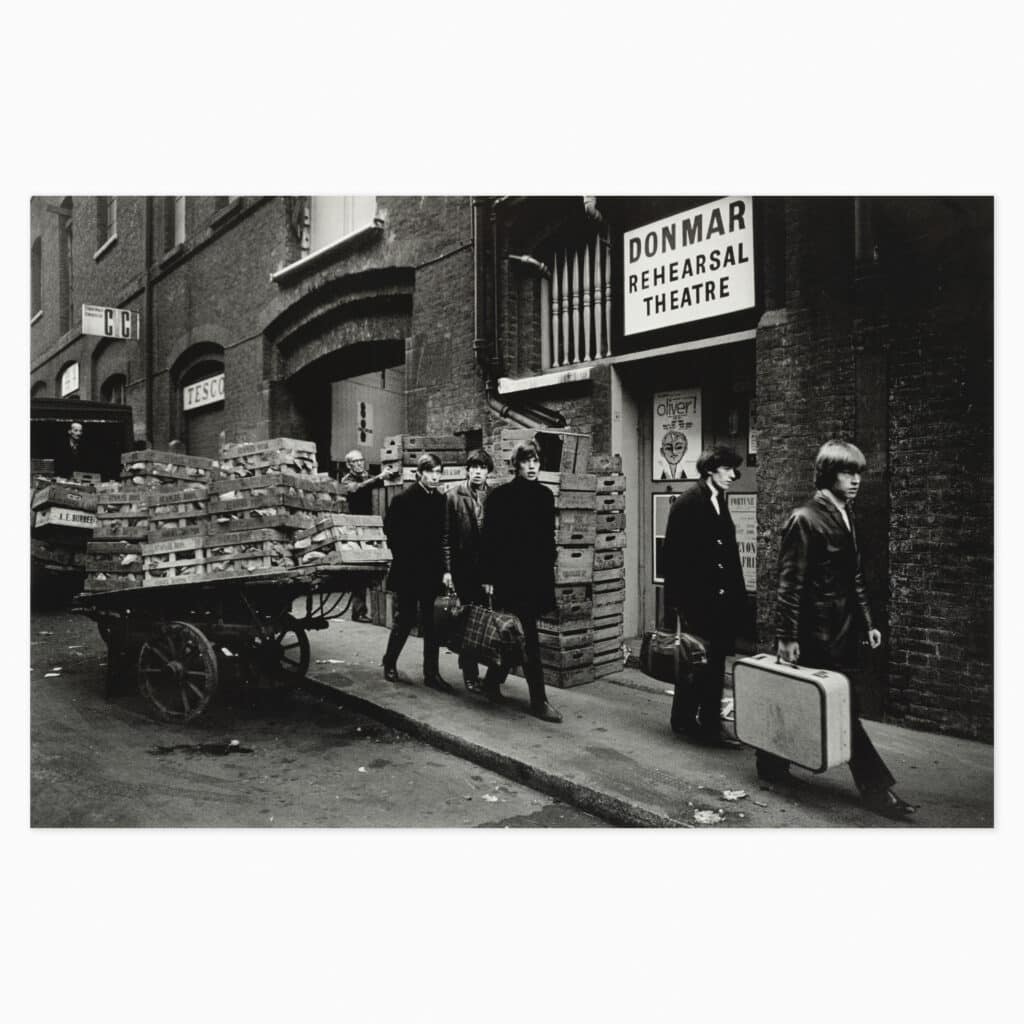Limited edition Terry O’Neill photograph ‘The Rolling Stones’ featuring the band captured in a candid, iconic moment