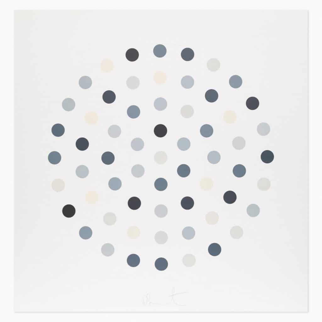 Damien Hirst limited edition print titled ‘Cinchonidine’ showcasing bold visual patterns inspired by chemical and pharmaceutical forms