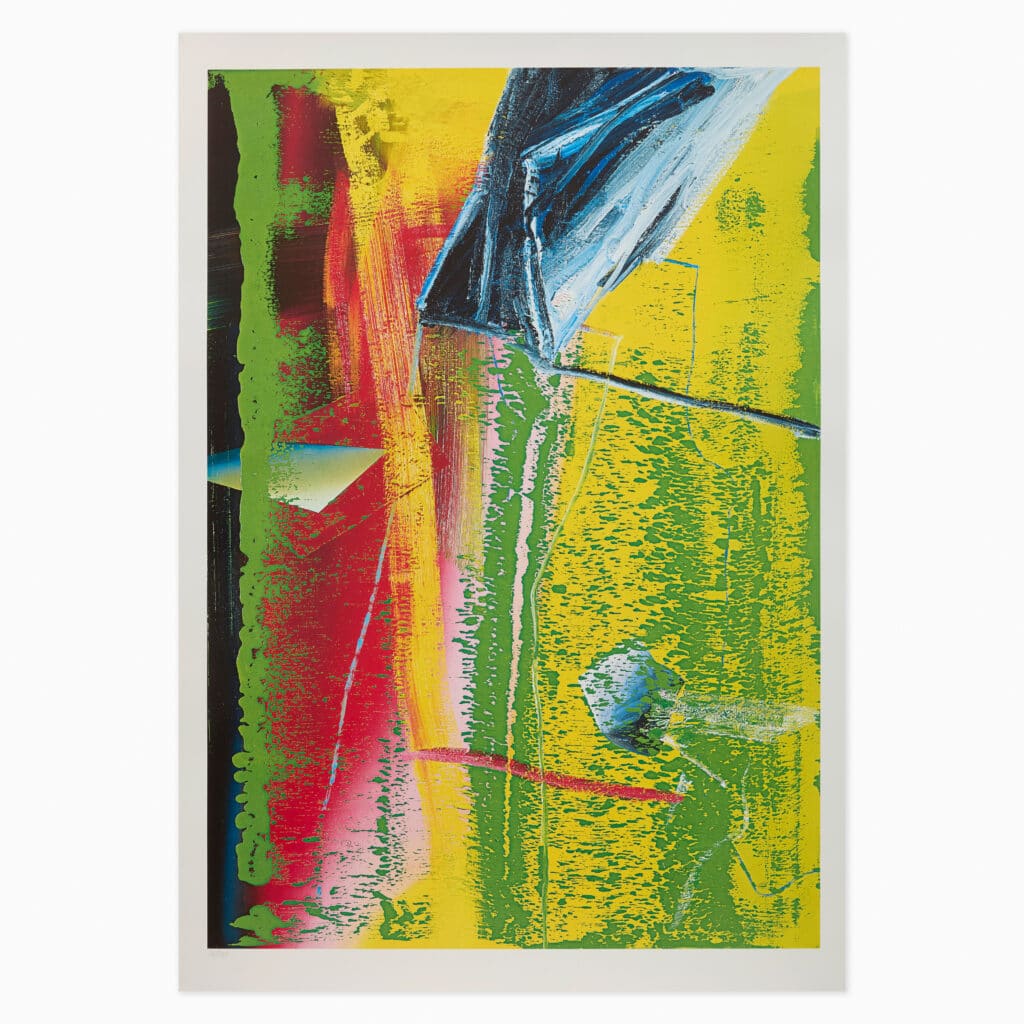 Limited edition Gerhard Richter artwork ‘Abstraktes Bild, 1982, Work 503’, 2024, featuring layered abstract colour fields with textured, gestural brushwork