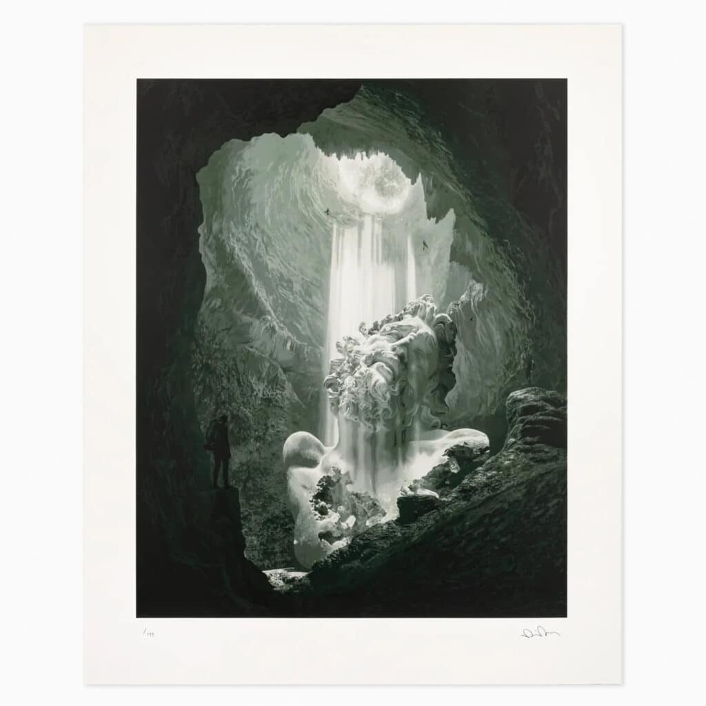 Limited edition Daniel Arsham artwork ‘Grotto Of Laocoön’, 2022, featuring sculptural forms with eroded, crystalline textures