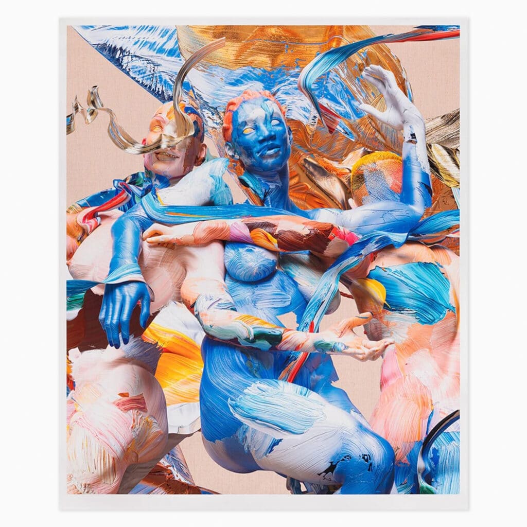 Limited edition Matthew Stone artwork ‘Turning’ featuring abstract, digitally layered forms and dynamic composition