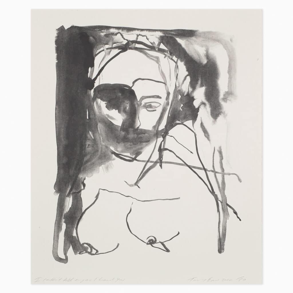 Limited edition Tracey Emin artwork ‘Over And Out’ featuring expressive imagery in her signature figurative confessional style