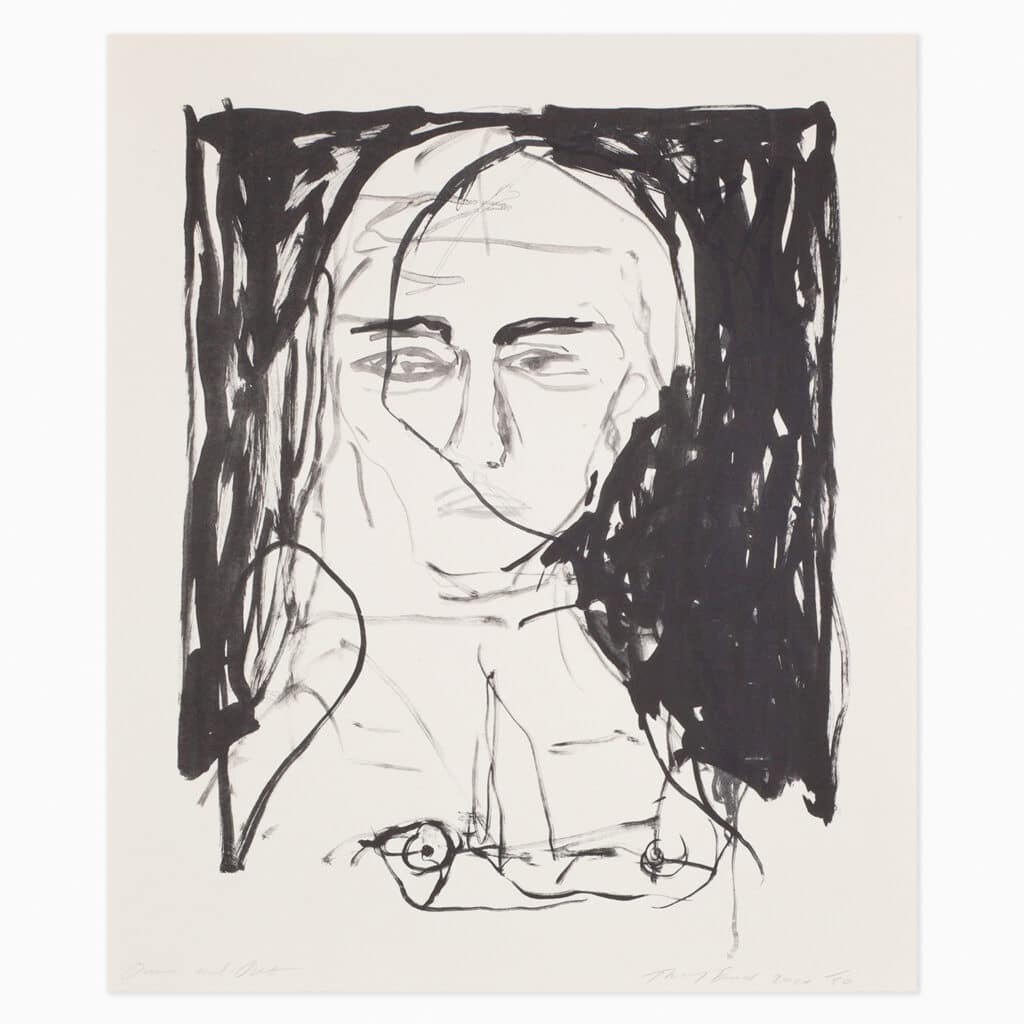 Limited edition Tracey Emin artwork ‘Over And Out’ featuring expressive imagery in her signature figurative confessional style