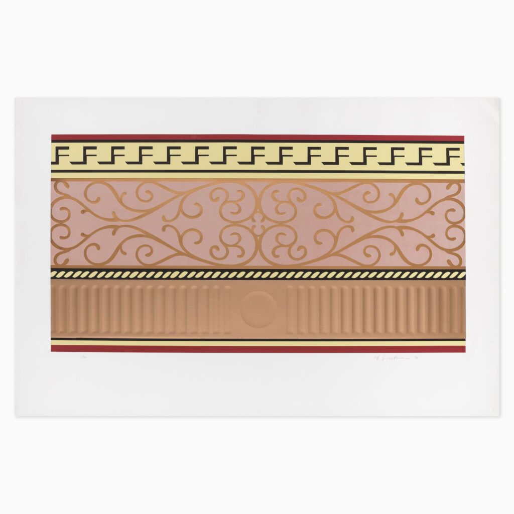 Limited edition Roy Lichtenstein artwork ‘Entablature II’ featuring bold comic-style lines and vibrant pop-art colours.