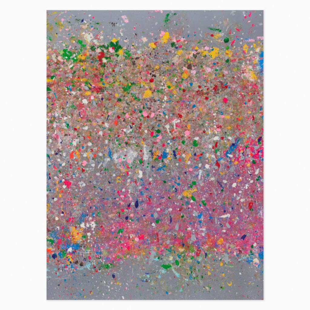 Limited edition Damien Hirst artwork ‘Studland Bay’ featuring abstract forms and vibrant, dynamic colour composition.