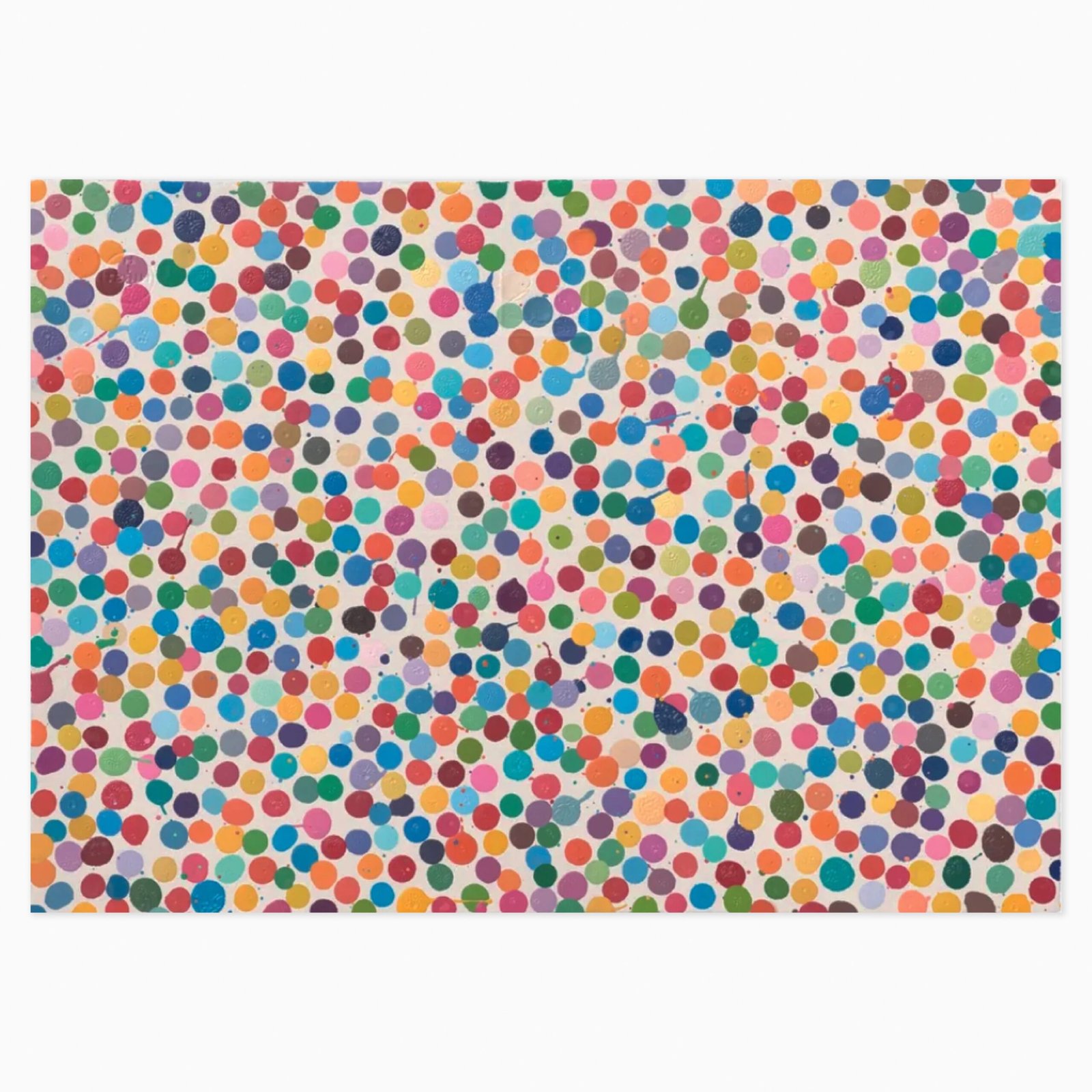Limited edition Damien Hirst artwork ‘The Currency’ featuring abstract, conceptual design with vibrant spots.