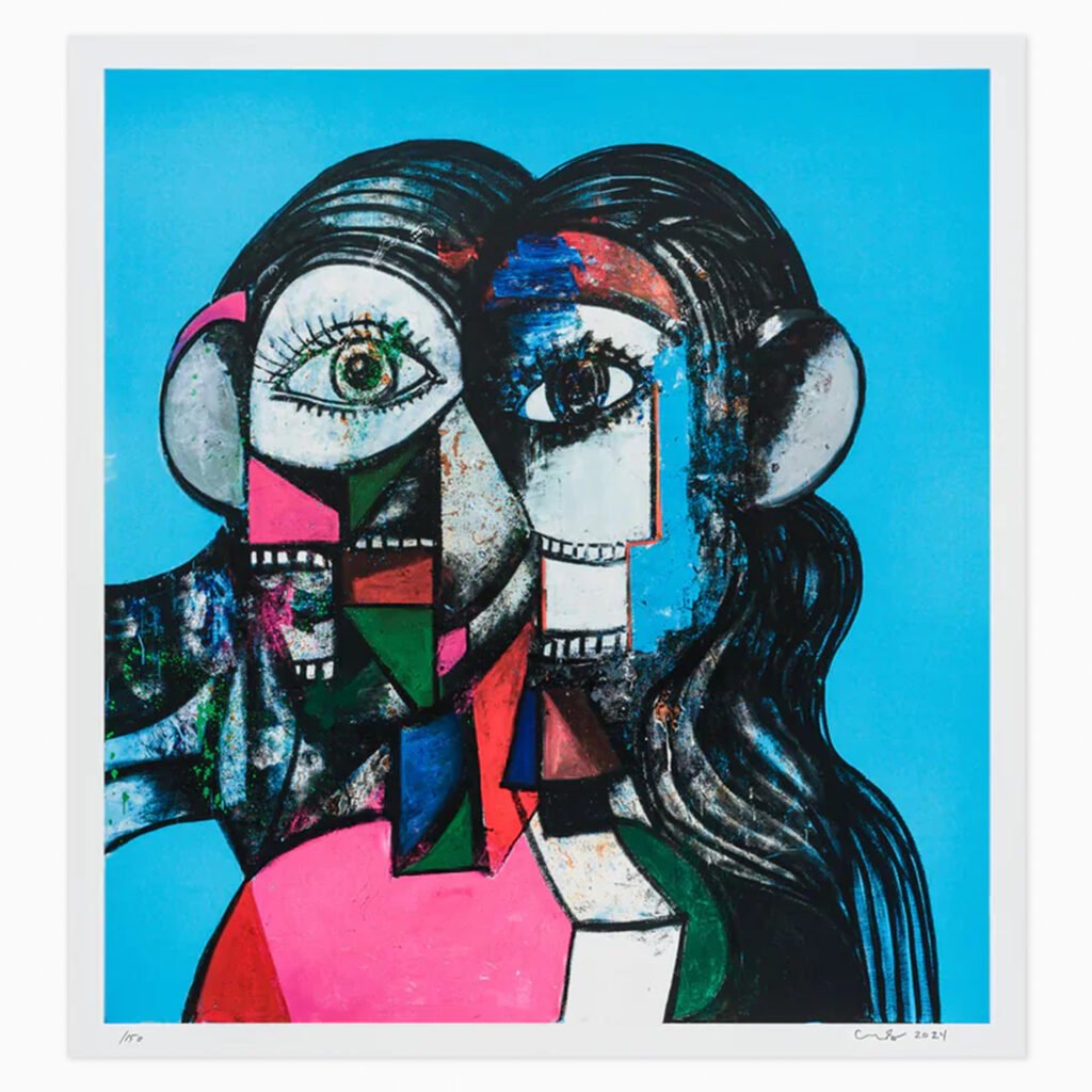 Limited edition George Condo artwork ‘Prismatic Head’ featuring distorted, expressive figurative portraiture with vivid colour.
