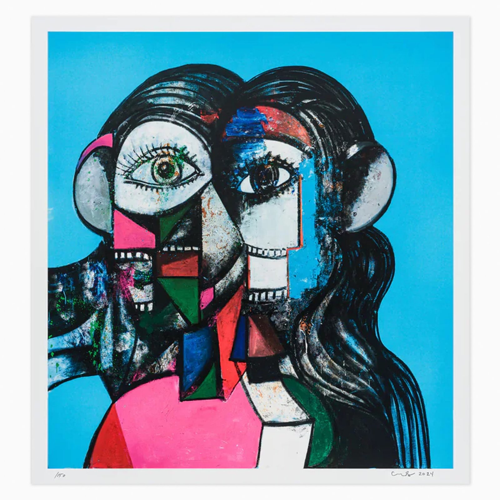 Limited edition George Condo artwork ‘Prismatic Head’ featuring distorted, expressive figurative portraiture with vivid colour.