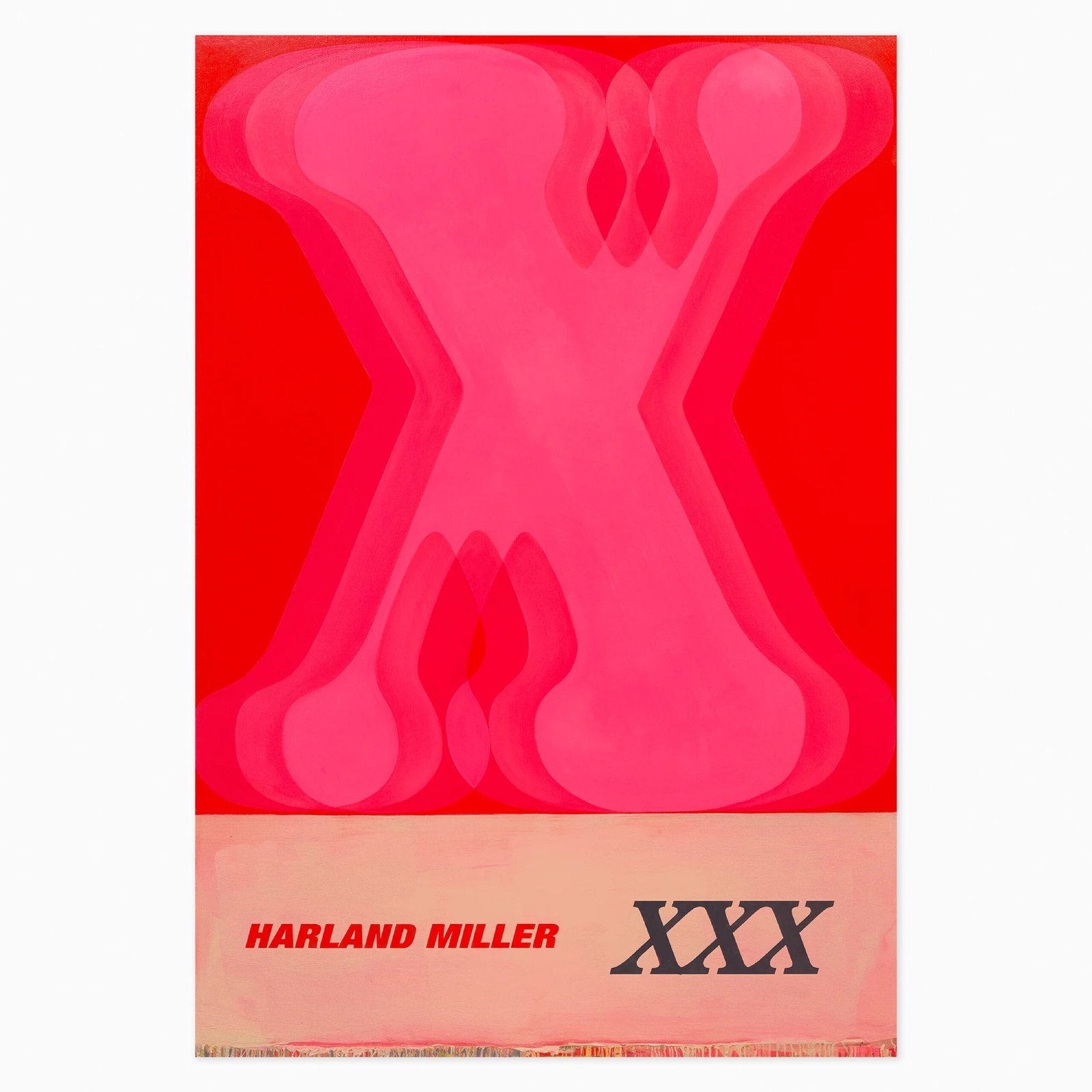 Limited edition Harlan Miller artwork ‘XXX (Small)’ featuring bold typographic design in a penguin book-cover style.