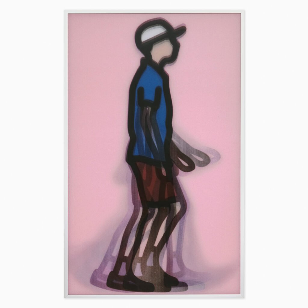 Limited edition Julian Opie artwork ‘Keyush’ featuring his signature minimalist portrait style with bold lines and flat colours.