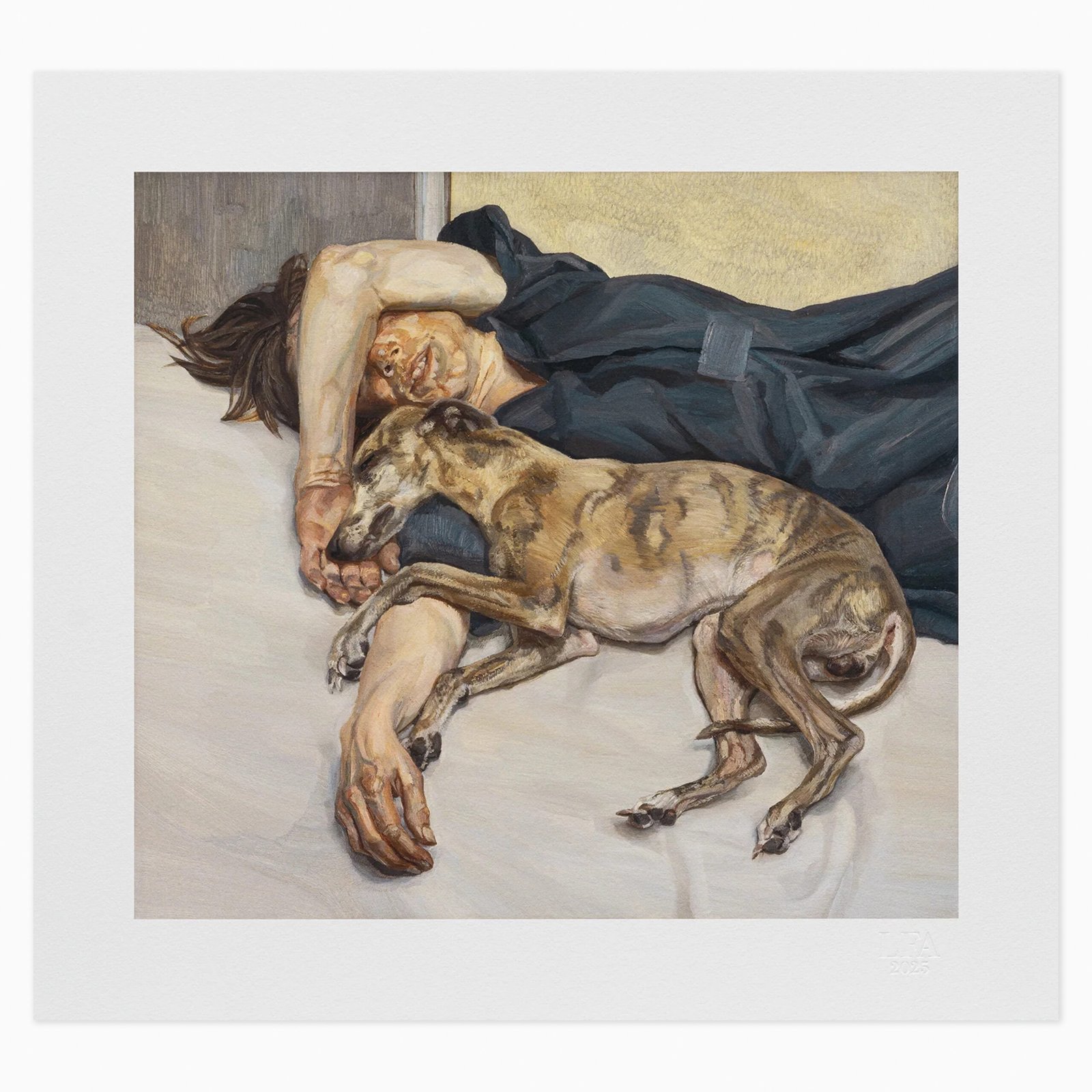 Limited edition Lucian Freud artwork ‘Double Portrait’ featuring his signature intense, textured figurative painting style.