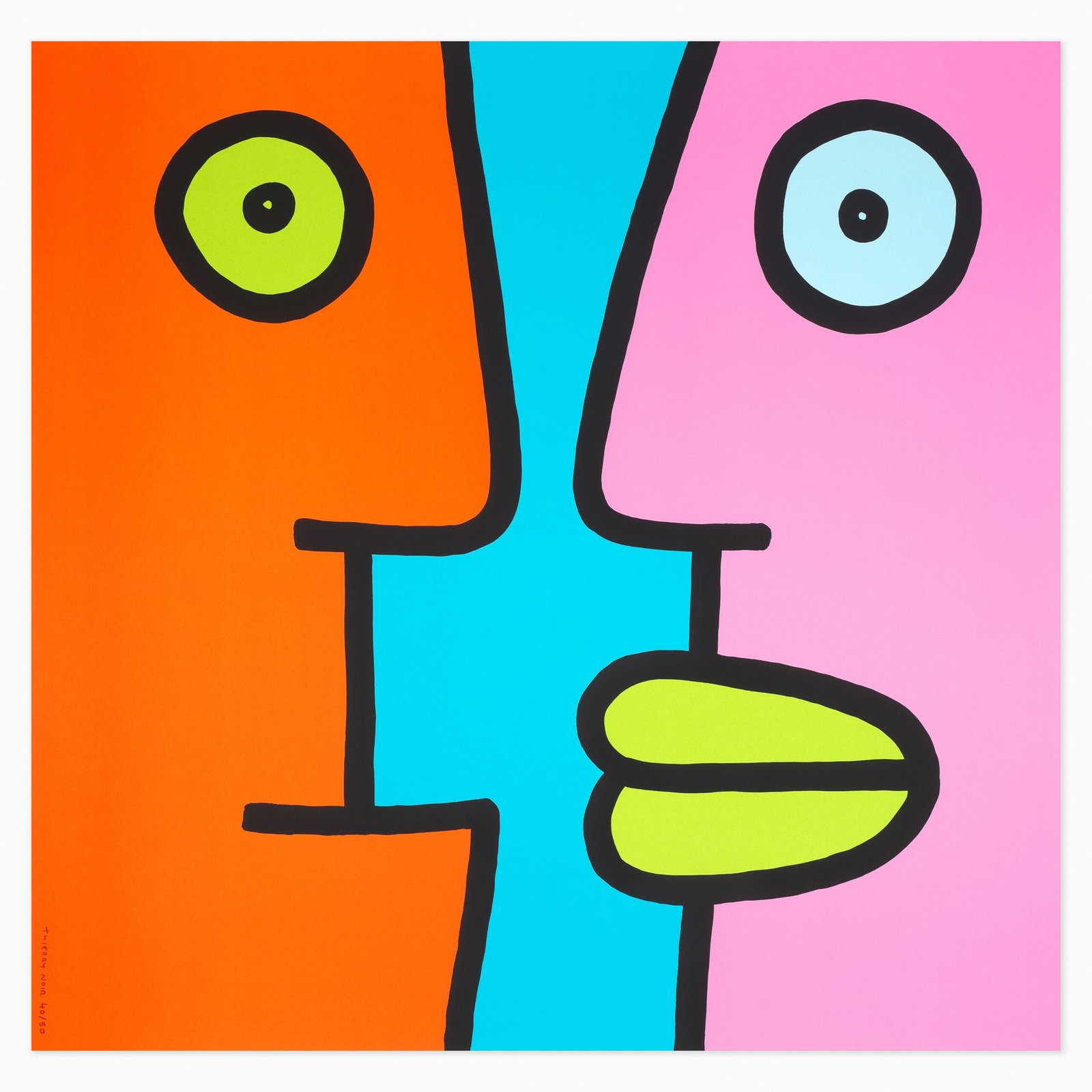 Limited edition Stik minimalist figurative print titled ‘Best Memories of an Unforgettable Evening’.