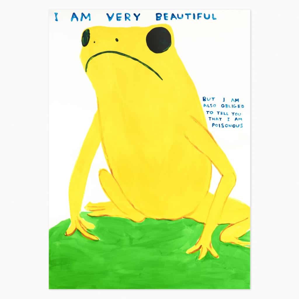 Limited edition David Shrigley artwork ‘I Am Very Beautiful’ featuring his signature humourus imagery