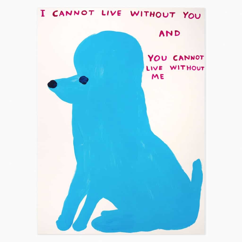 Limited edition David Shrigley artwork ‘I Cannot Live Without You’ featuring his signature humourus imagery
