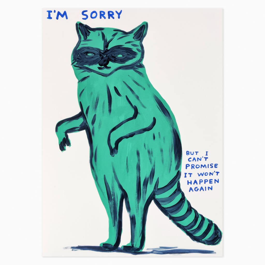 Limited edition David Shrigley artwork ‘I'm Sorry’ featuring his signature humourus imagery