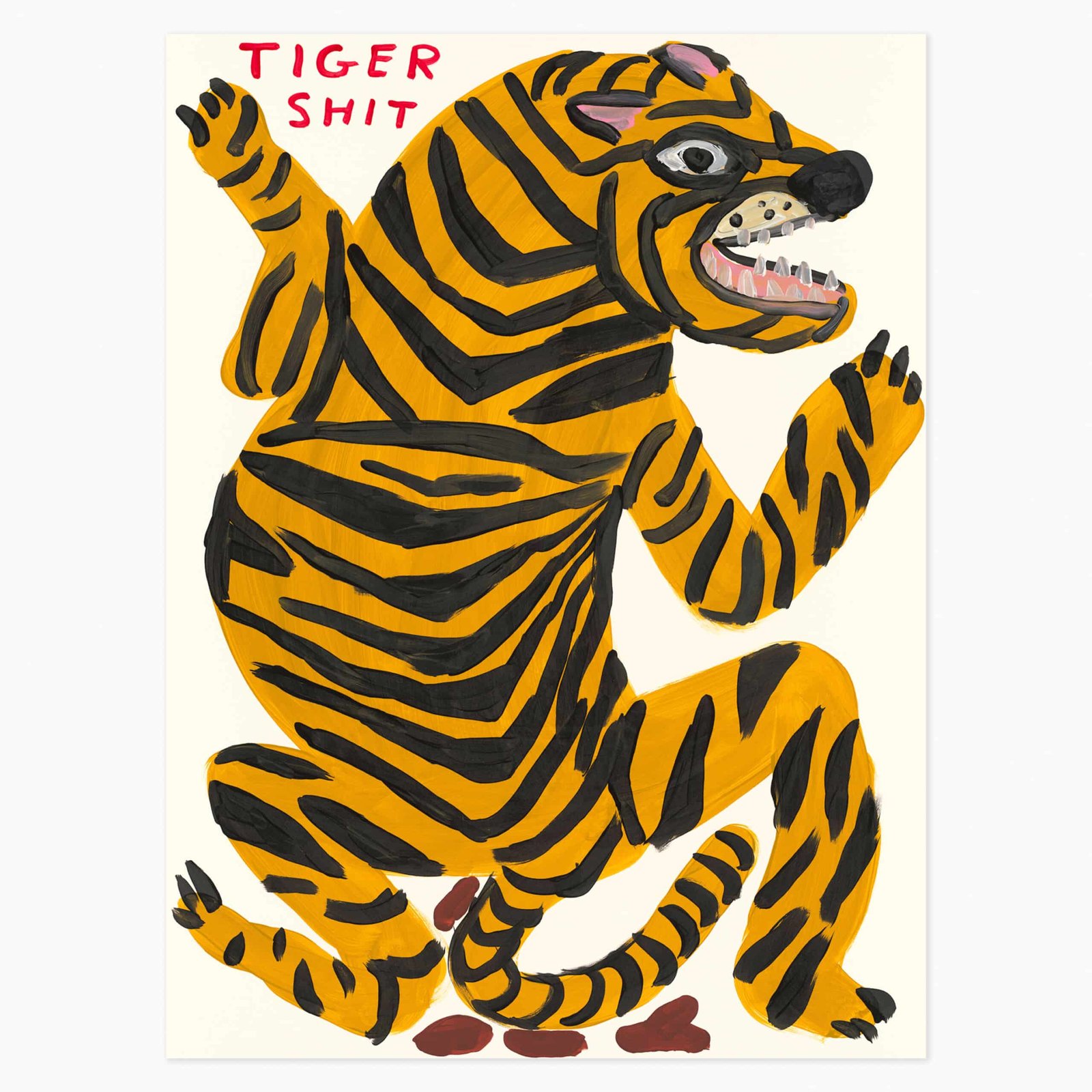 Limited edition David Shrigley artwork ‘Tiger Shit' featuring his signature humourus imagery