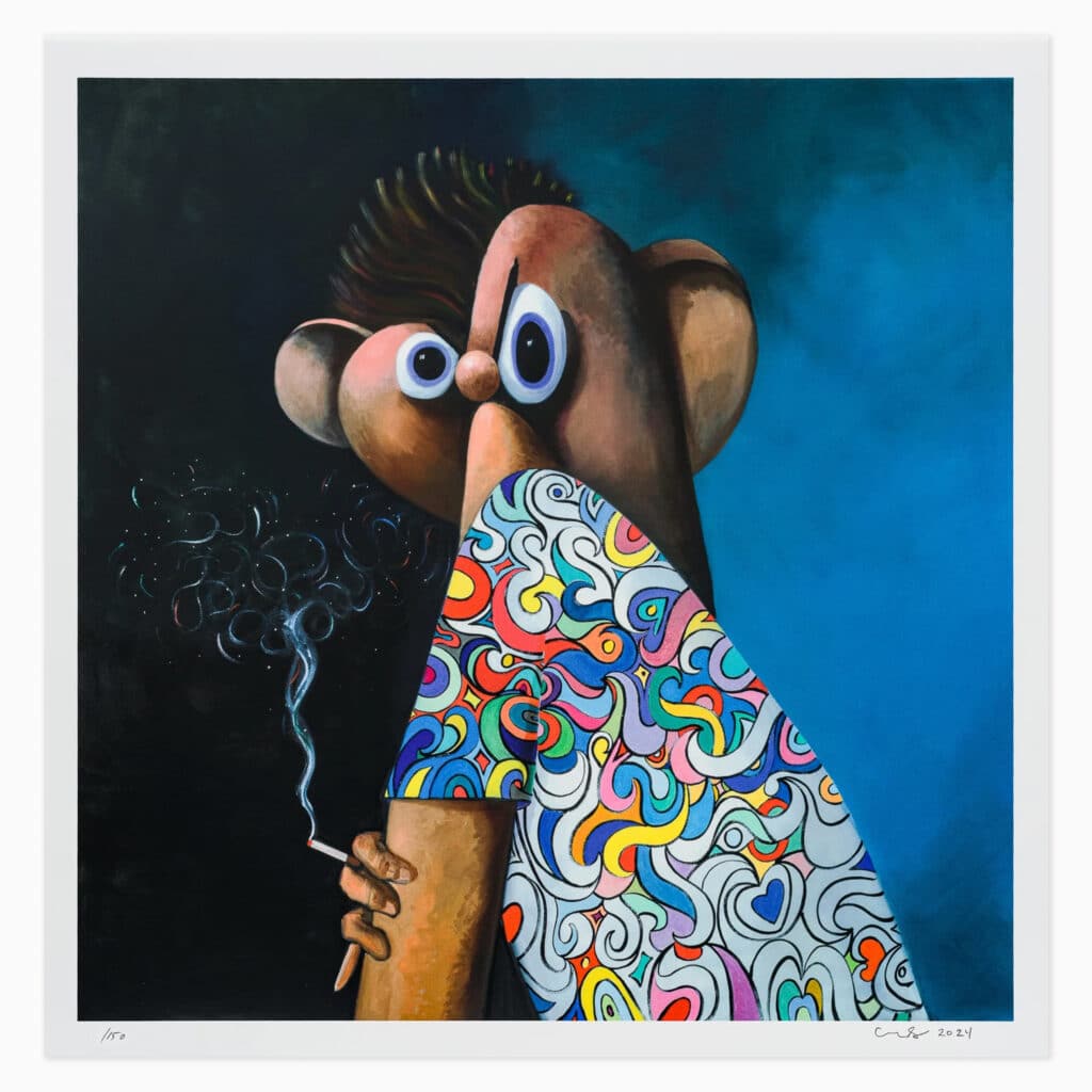 George Condo limited edition print titled ‘Lost in Time’ showcasing expressive, fragmented portraiture with bold colour and line.