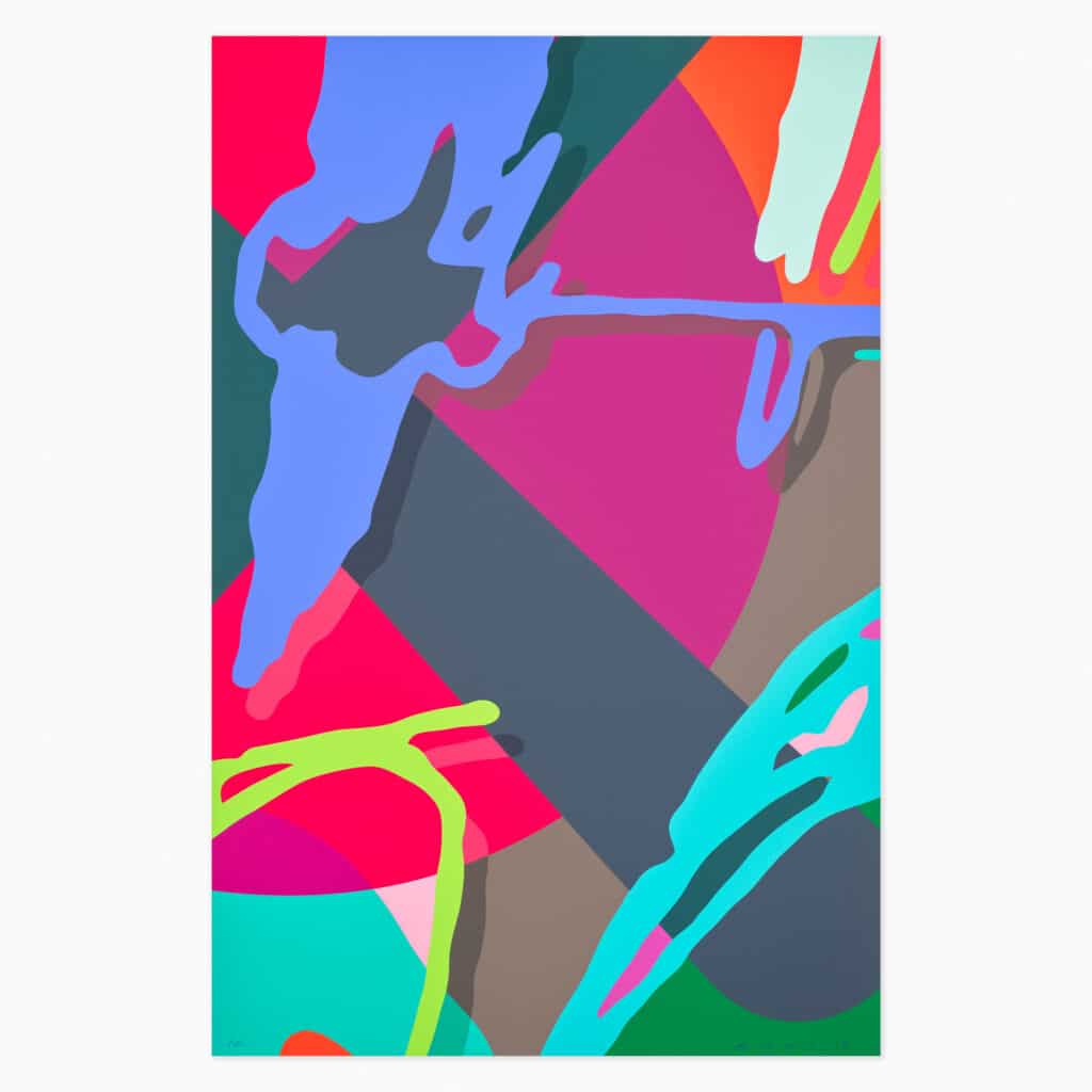 Limited edition KAWS artwork ‘Tension One’ featuring his signature cartoon-like figure rendered in bold, graphic style