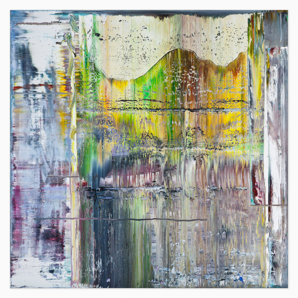 Haggadah (P2) (2014) by Gerhard Richter, a chromogenic print flush-mounted to aluminium featuring an abstract composition of blurred and layered colours, with soft transitions