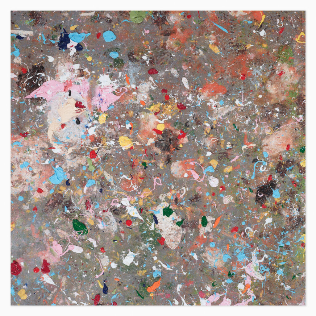 Salcombe from the Where the Land Meets the Sea series by Damien Hirst, a print depicting a splattered beach