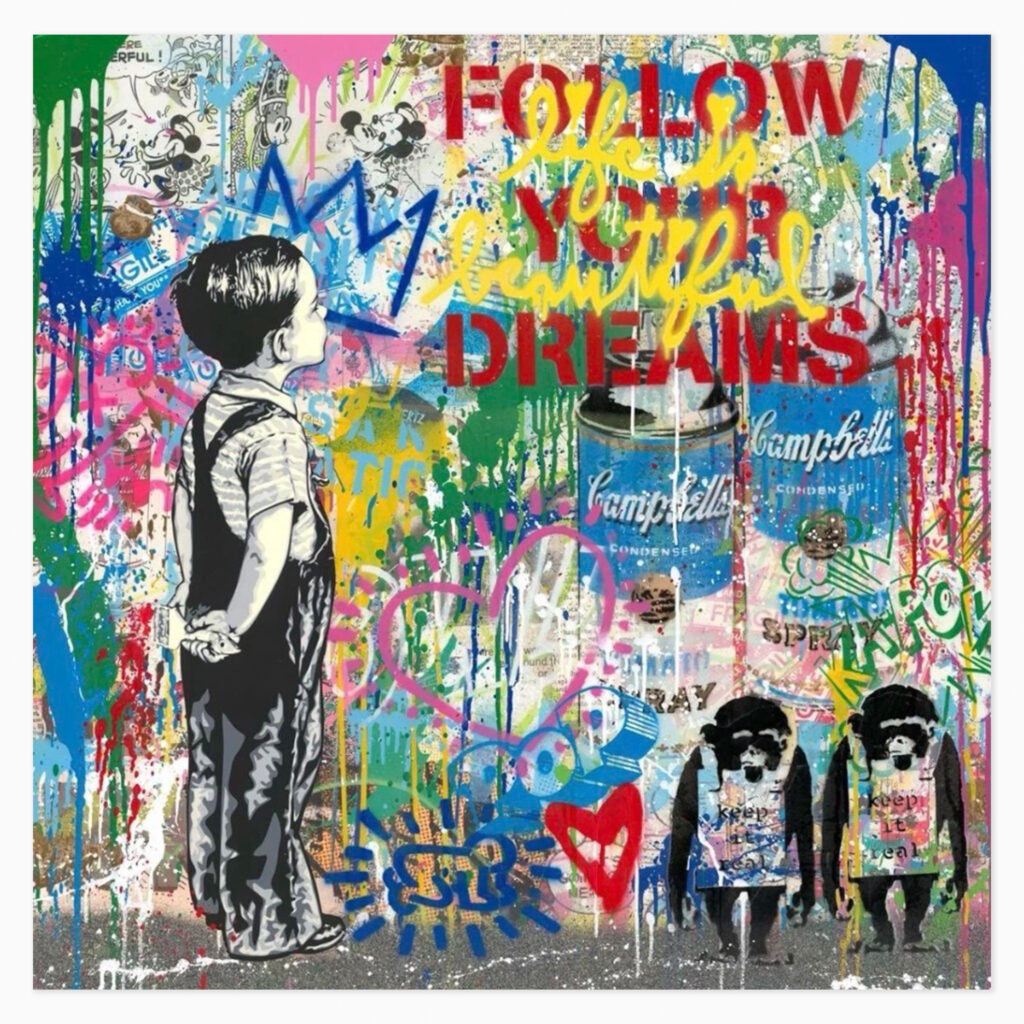 With All My Love (2022) by Mr. Brainwash, an original mixed-media artwork on paper
