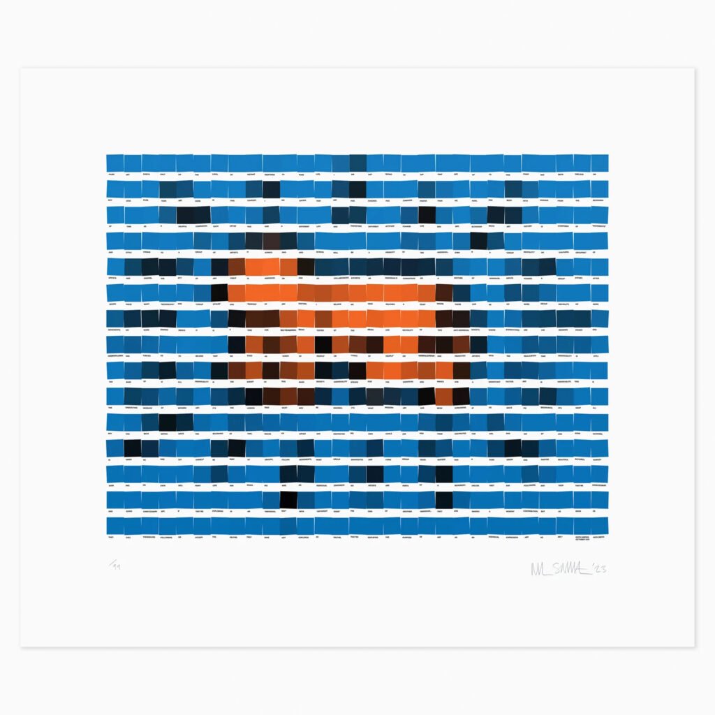 Radiant Baby (2023) by Nick Smith, a giclée print with screenprinted varnish on heavyweight Canson Rag Photographique paper, featuring Keith Haring's Radiant Baby