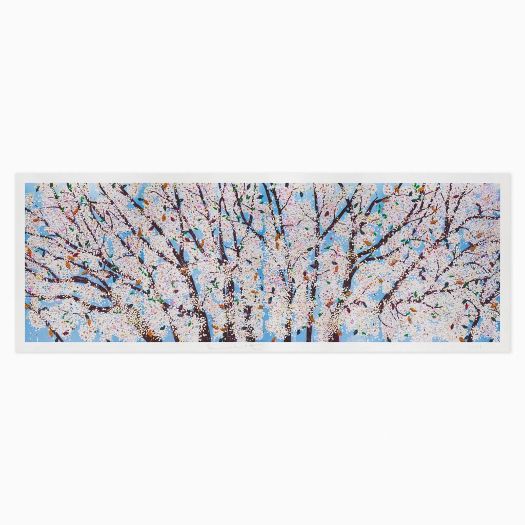 H15-4 Gabriel, from the Archangels (2021) by Damien Hirst, a vibrant cherry blossom composition featuring intricate, blossoms patterns in vivid colours, presented as a Giclée print on archival fine art paper.