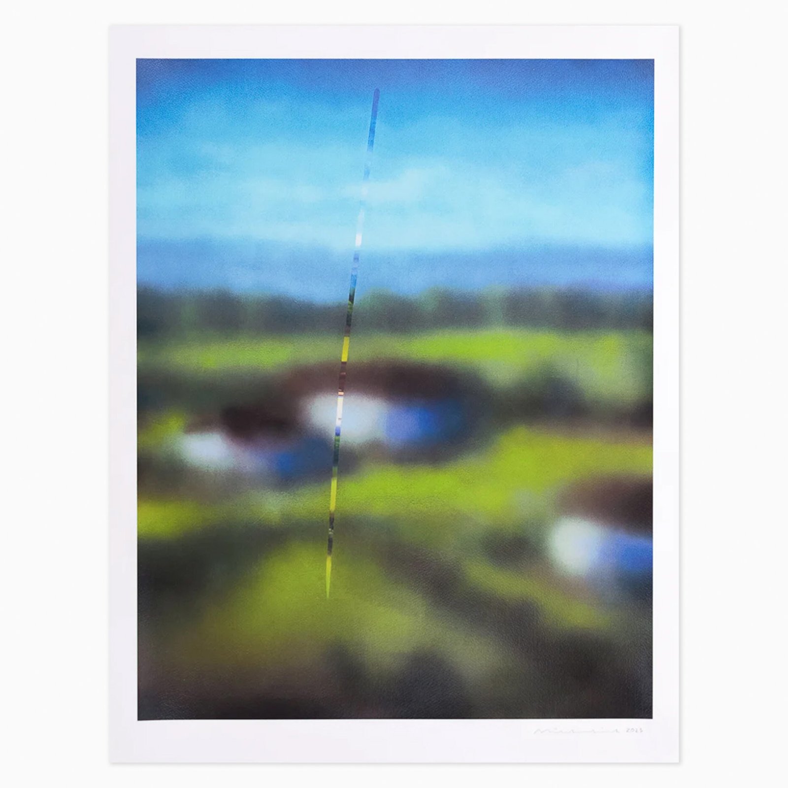The Cut by Jochen Mühlenbrink, a contemporary atmospheric composition featuring a blurred landscpae through a misty window