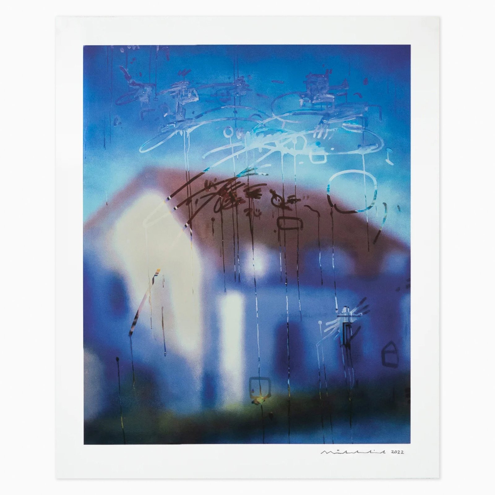 The House by Jochen Mühlenbrink, a contemporary architectural composition depicting a house rendered behind a misty window