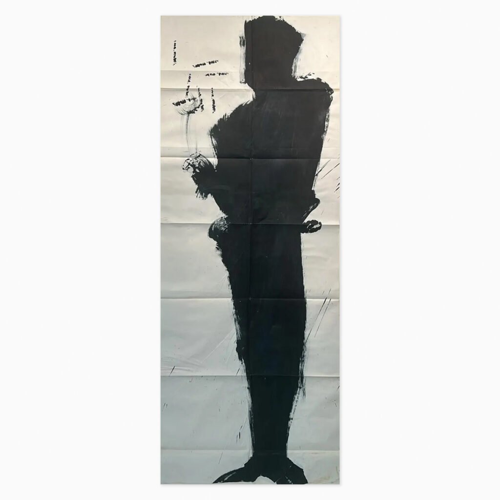 Nightlife (1981) by Richard Hambleton, an expressive acrylic painting on paper featuring a dark, atmospheric composition with gestural brushwork and a dramatic, shadowy figure.